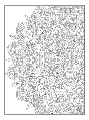 Diya mandala coloring page