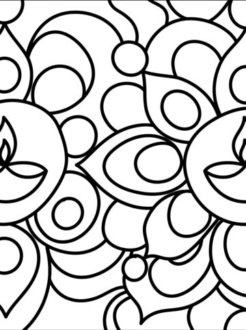 Simple rangoli coloring page