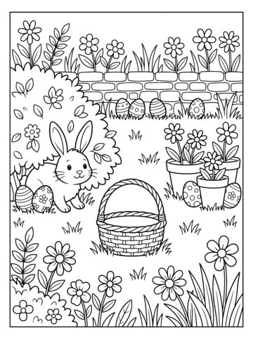 Egg hunt coloring page