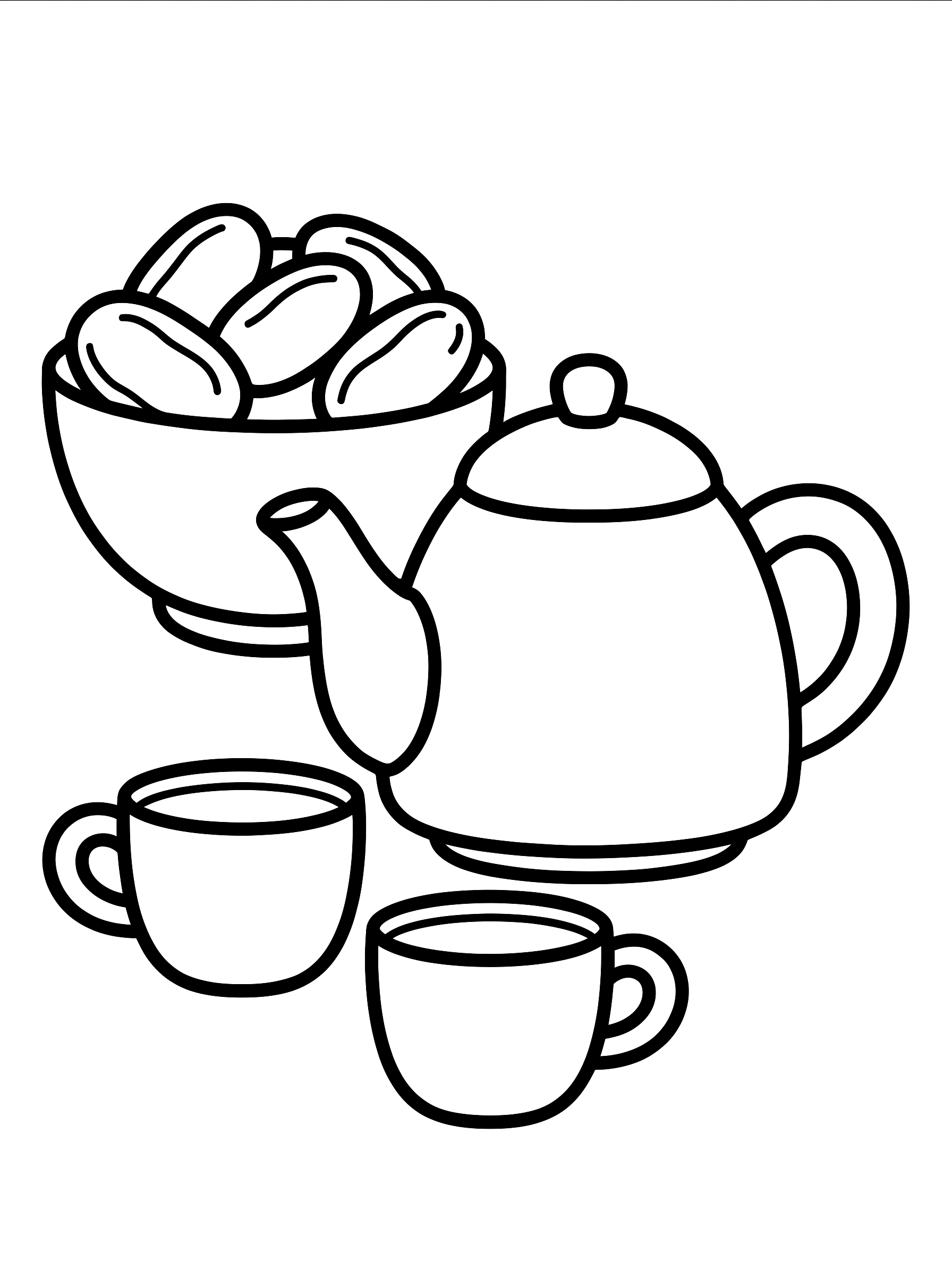 Dates and tea coloring page to print