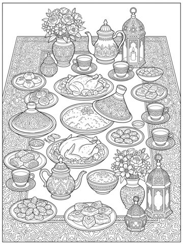 Eid feast coloring page