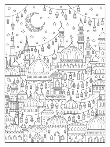 Festival night coloring page