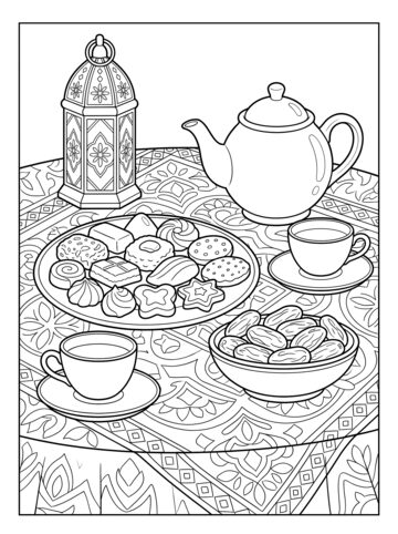 Eid table coloring page