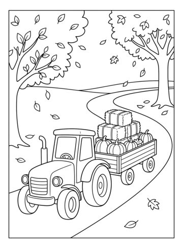 Hayride coloring page