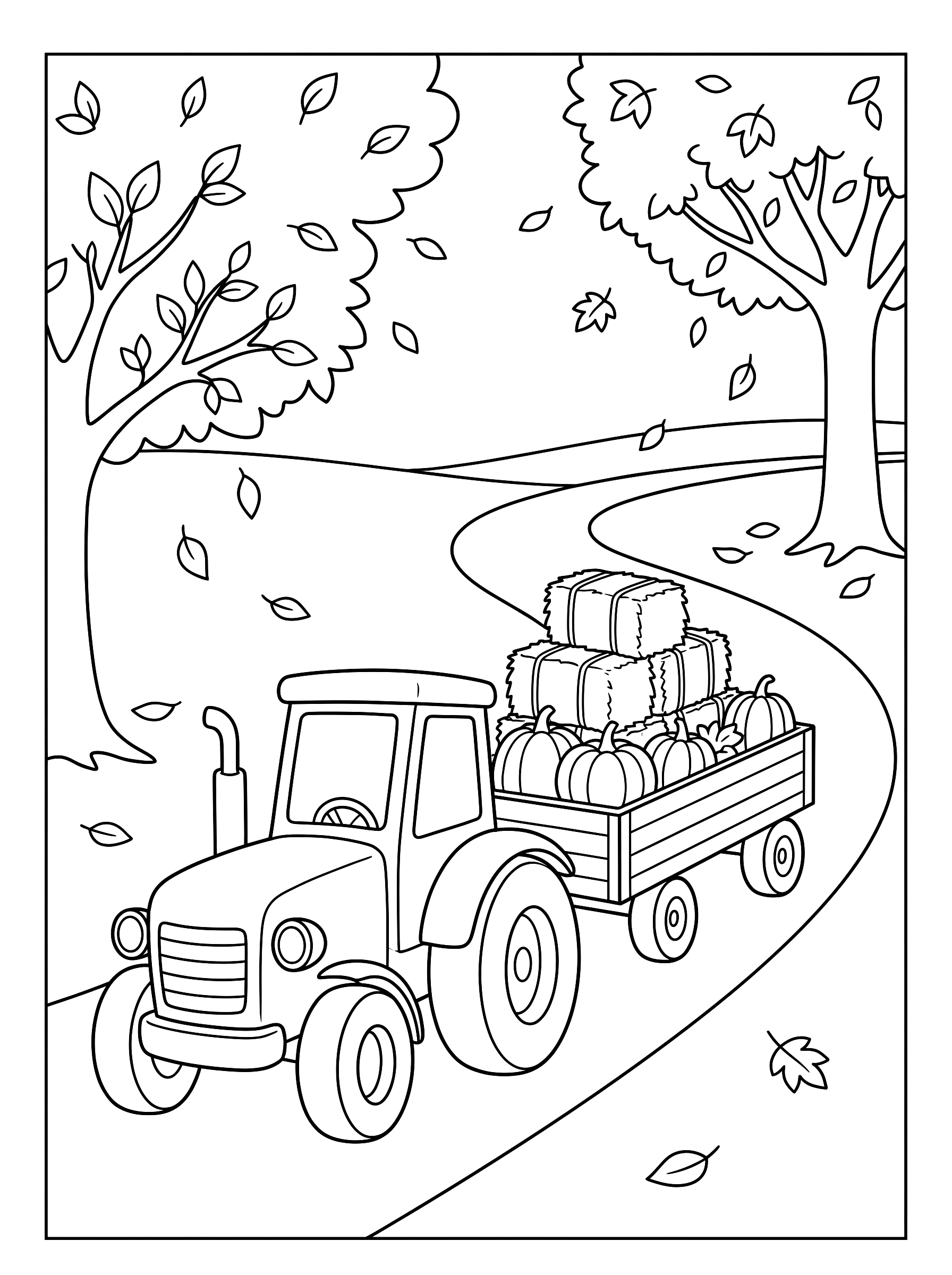Hayride coloring page to print