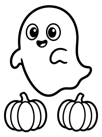 Friendly ghost coloring page