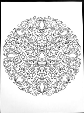Halloween mandala coloring page