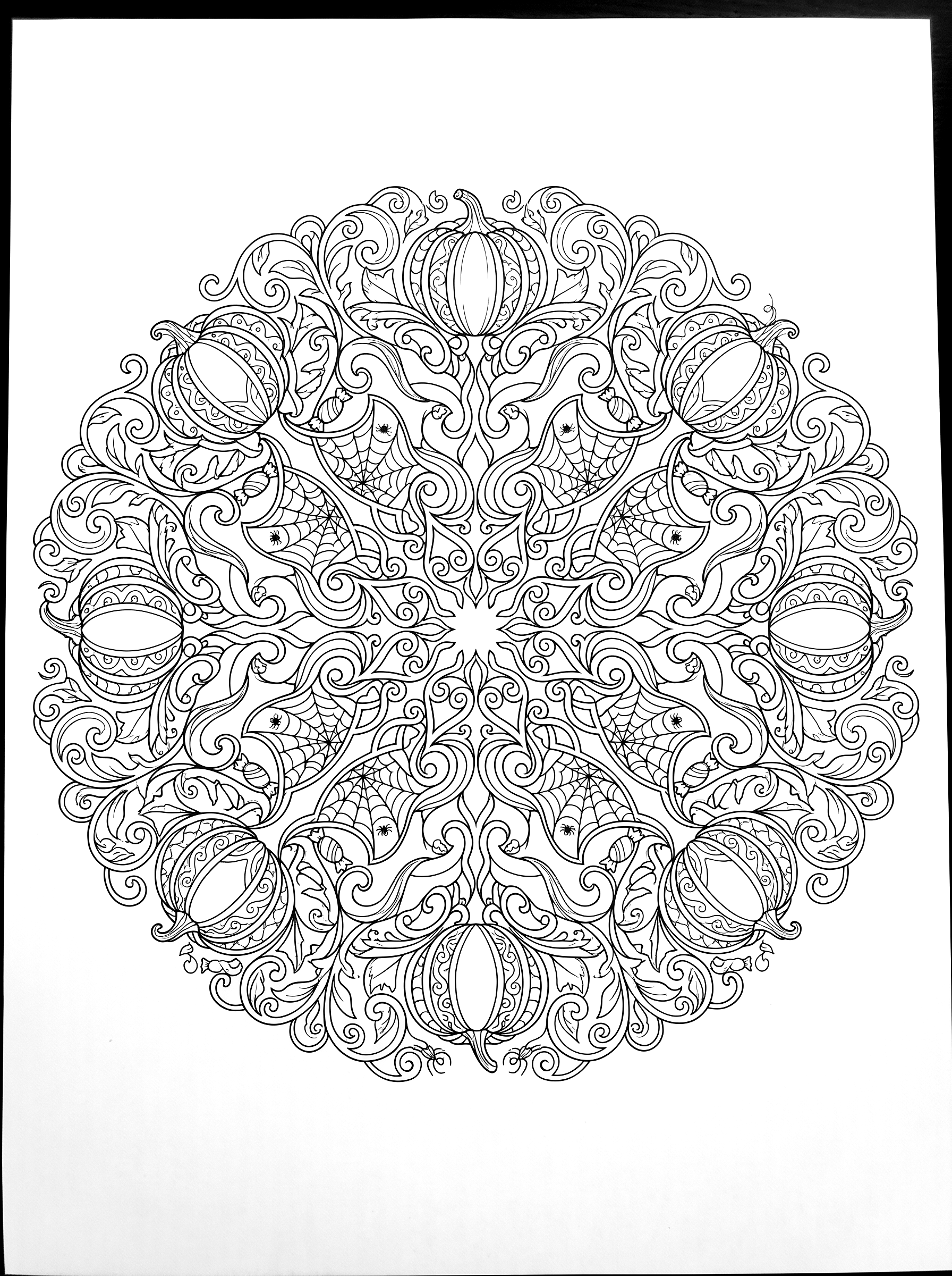 Halloween mandala coloring page to print
