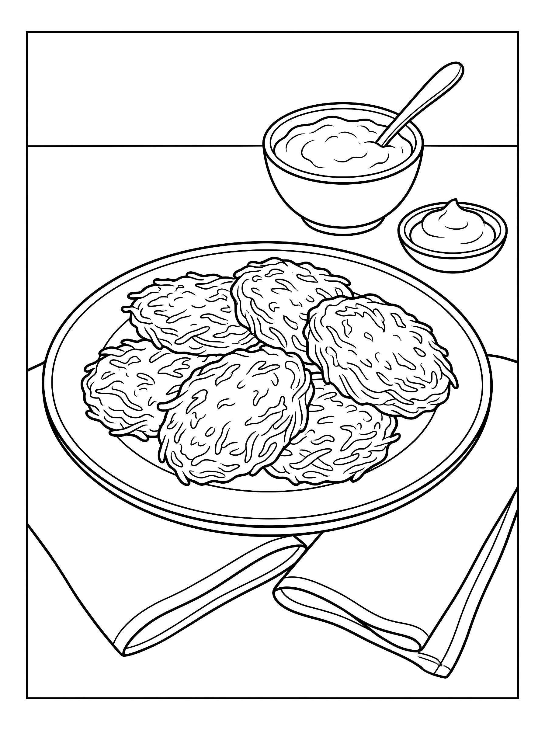 Latkes coloring page to print