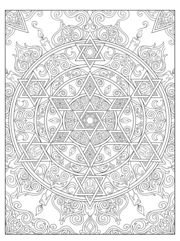 Star mandala coloring page