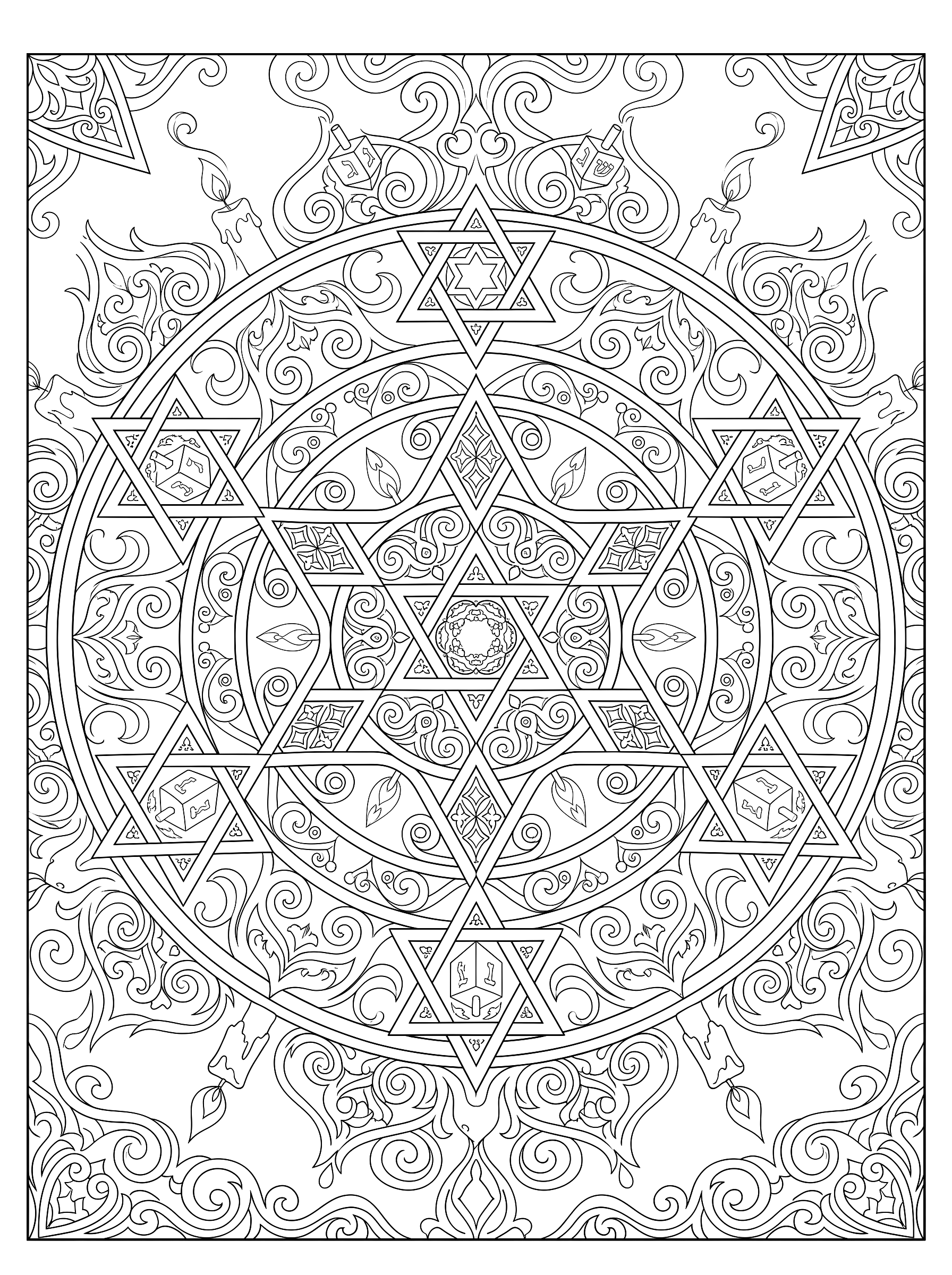 Star mandala coloring page to print