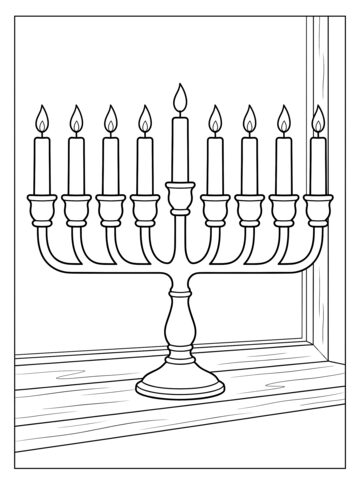 The menorah coloring page