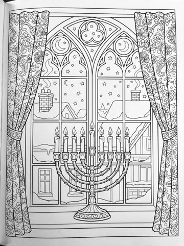 Light in the window coloring page