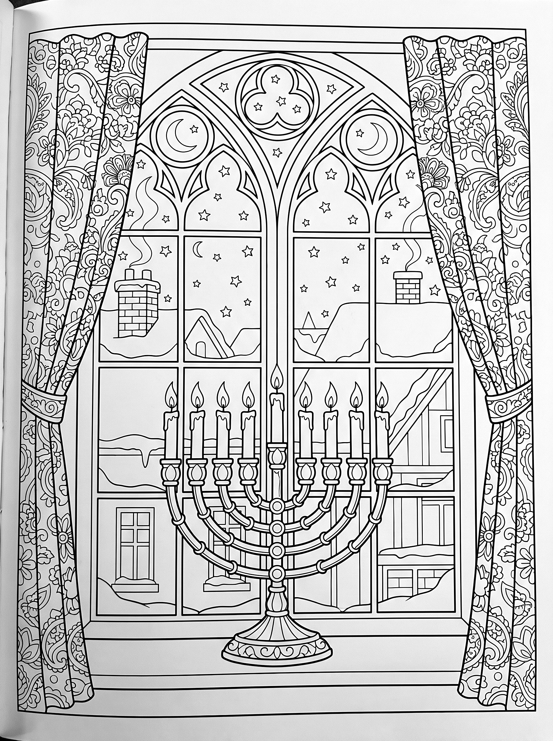 Light in the window coloring page to print