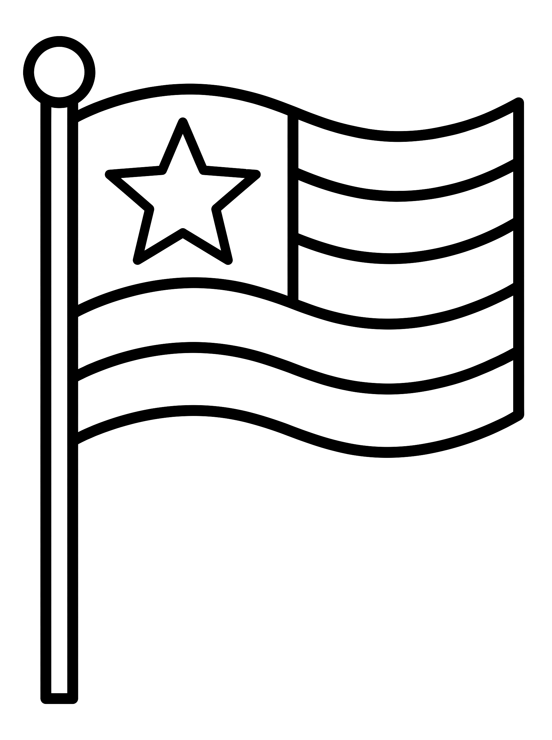 Waving flag coloring page to print
