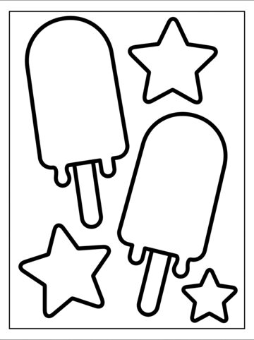 Ice pops coloring page