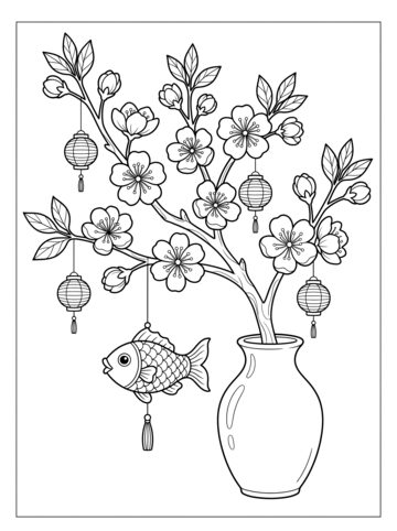 Plum blossom coloring page