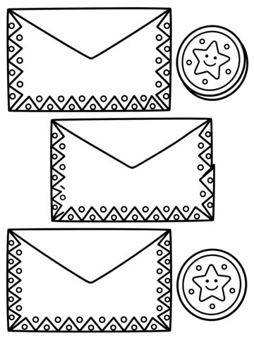 Gift envelopes coloring page