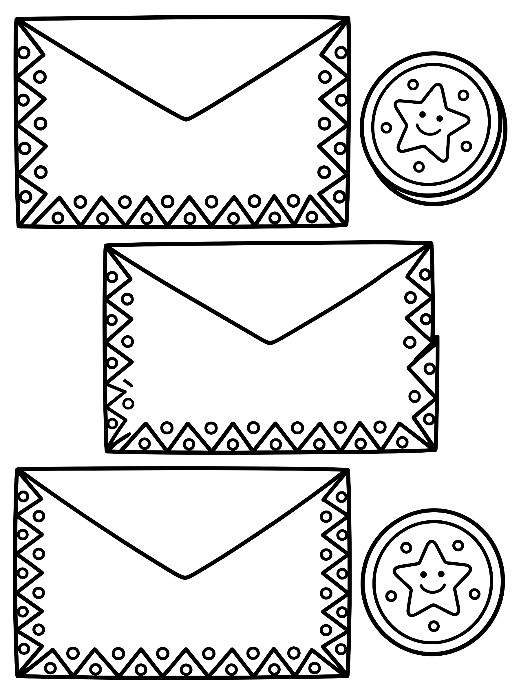 Gift envelopes coloring page to print