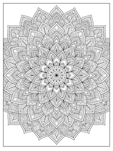 Flower mandala coloring page
