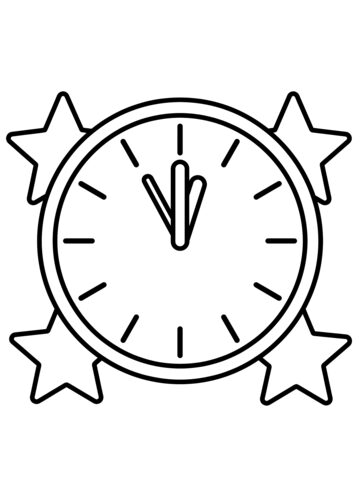 Midnight clock coloring page