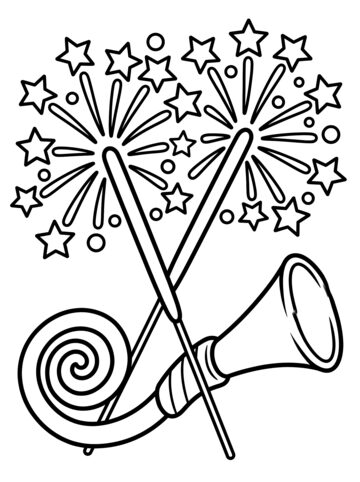 Sparklers coloring page