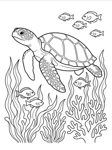 Sea turtle coloring page