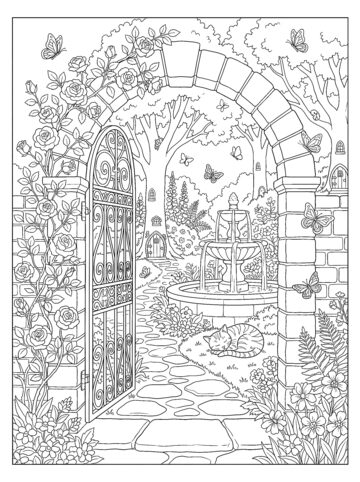 The secret garden coloring page