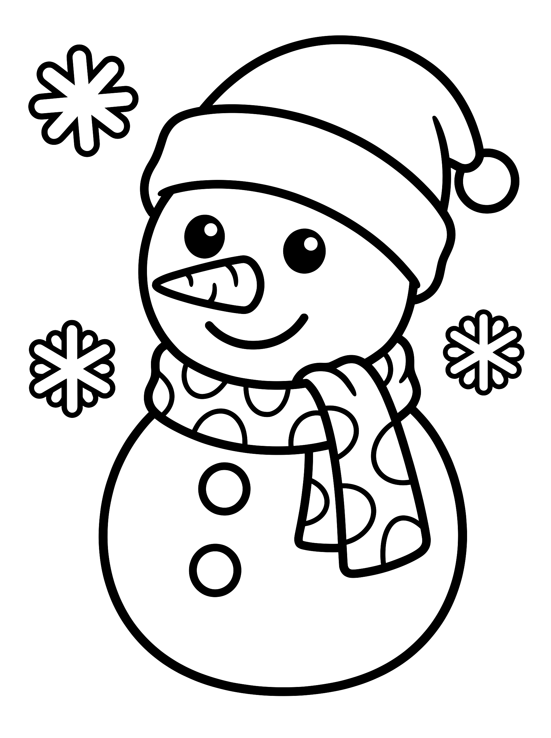 Snowman coloring page to print