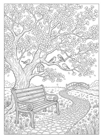 Blossom tree coloring page