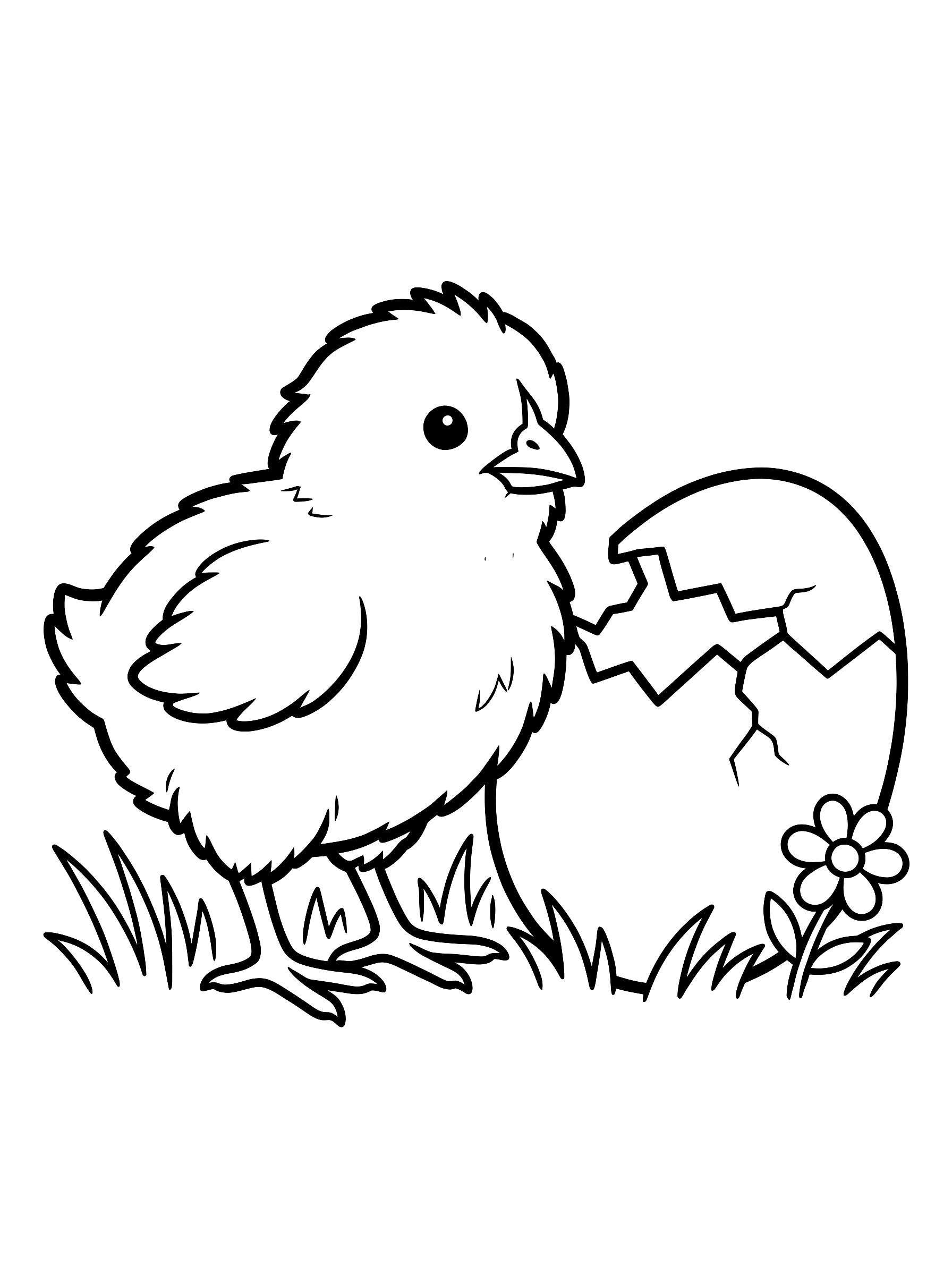 Baby chick coloring page to print