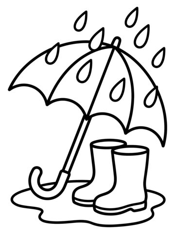 Rainy day coloring page