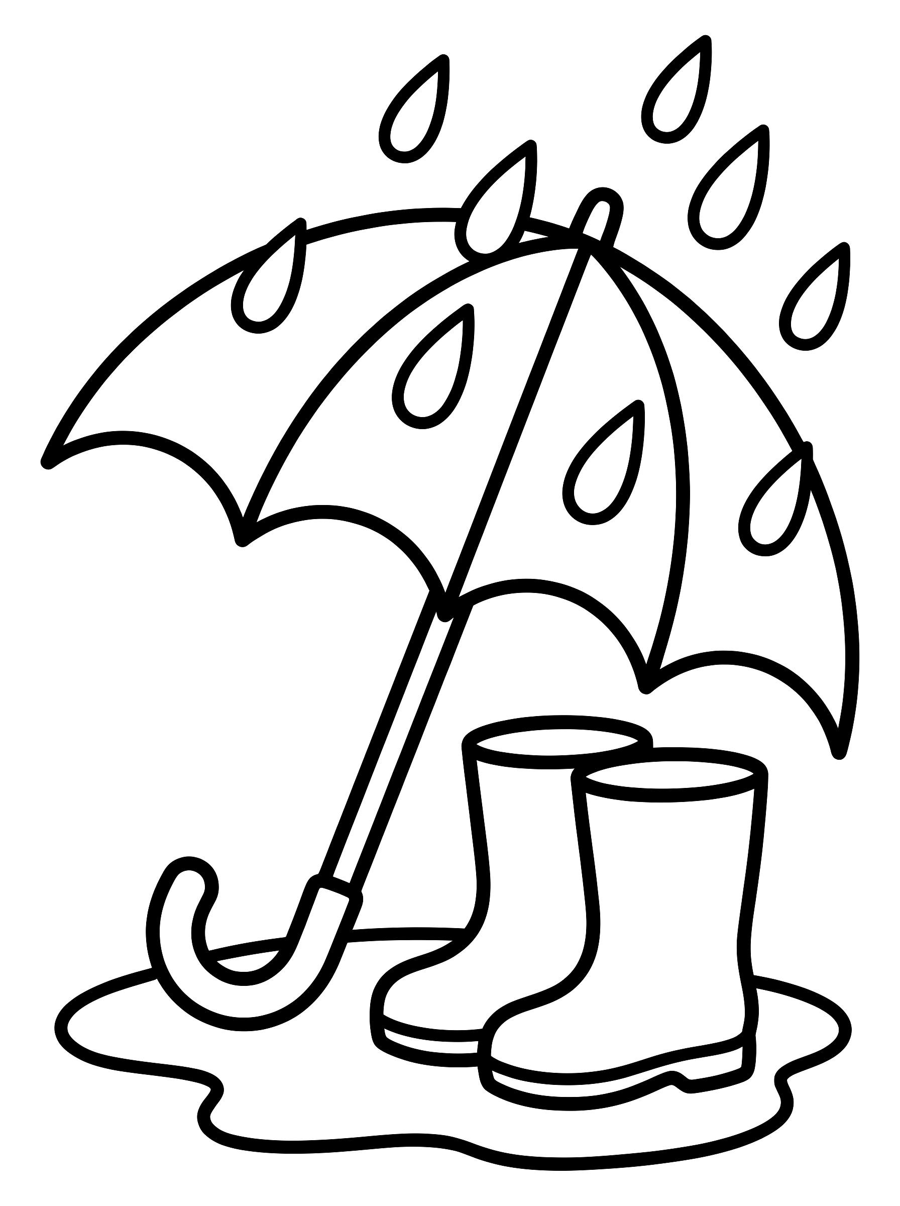 Rainy day coloring page to print