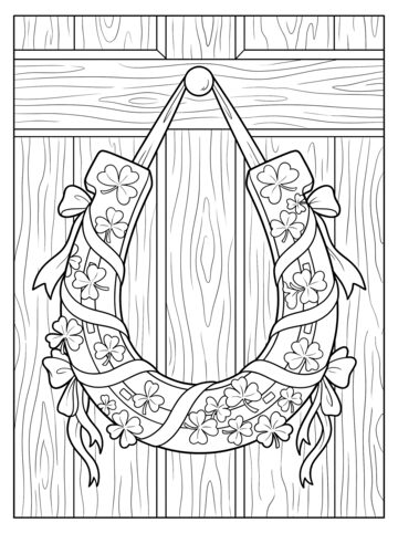 Lucky horseshoe coloring page