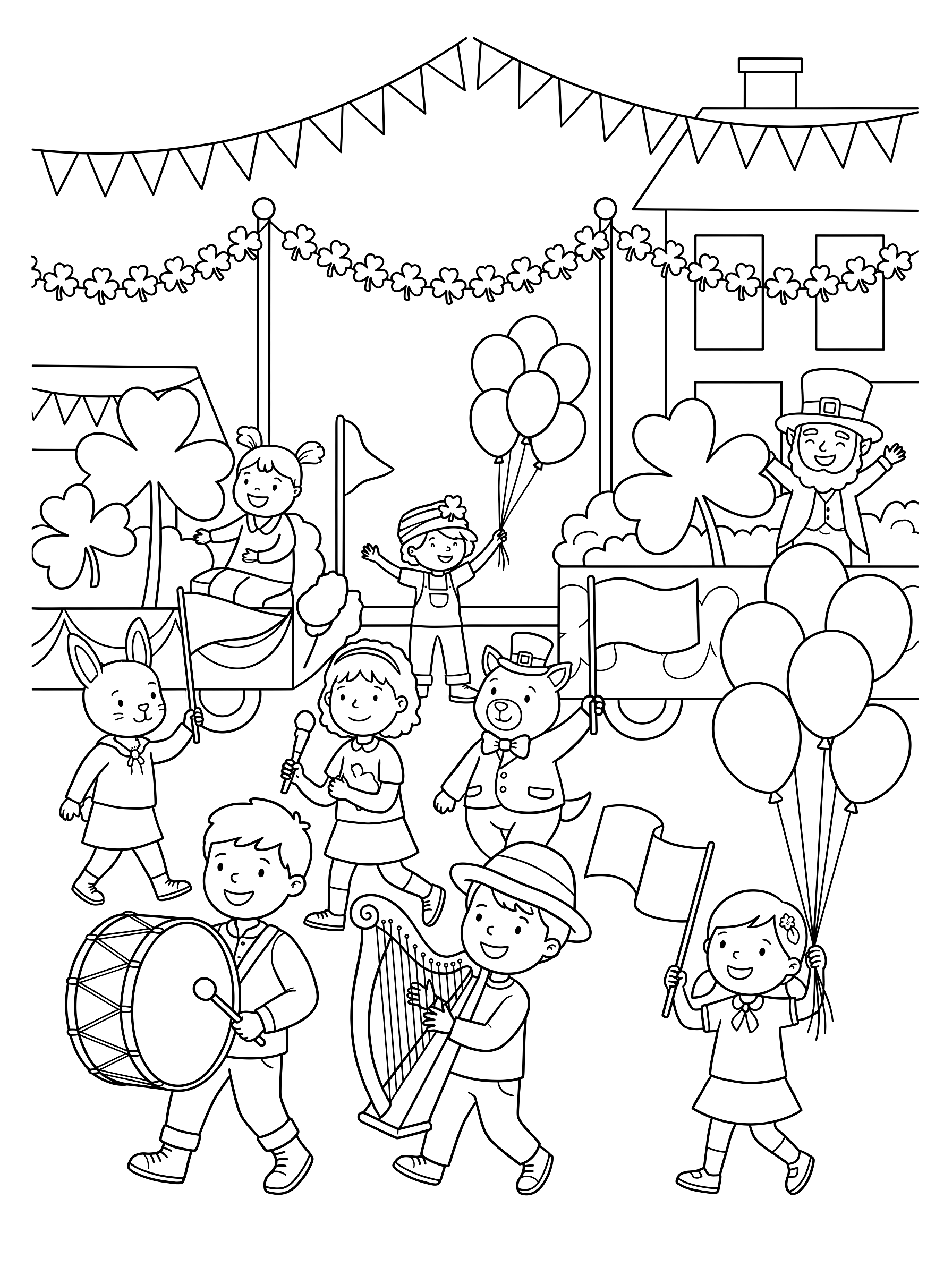 Parade day coloring page to print