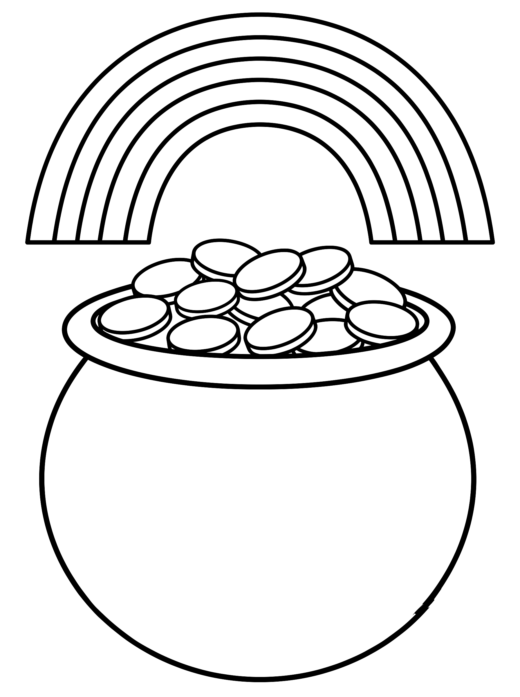 Pot of gold coloring page to print