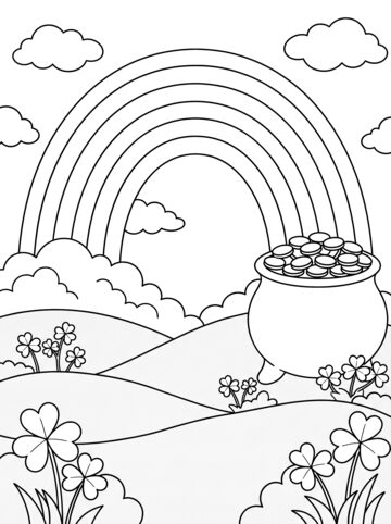 End of the rainbow coloring page