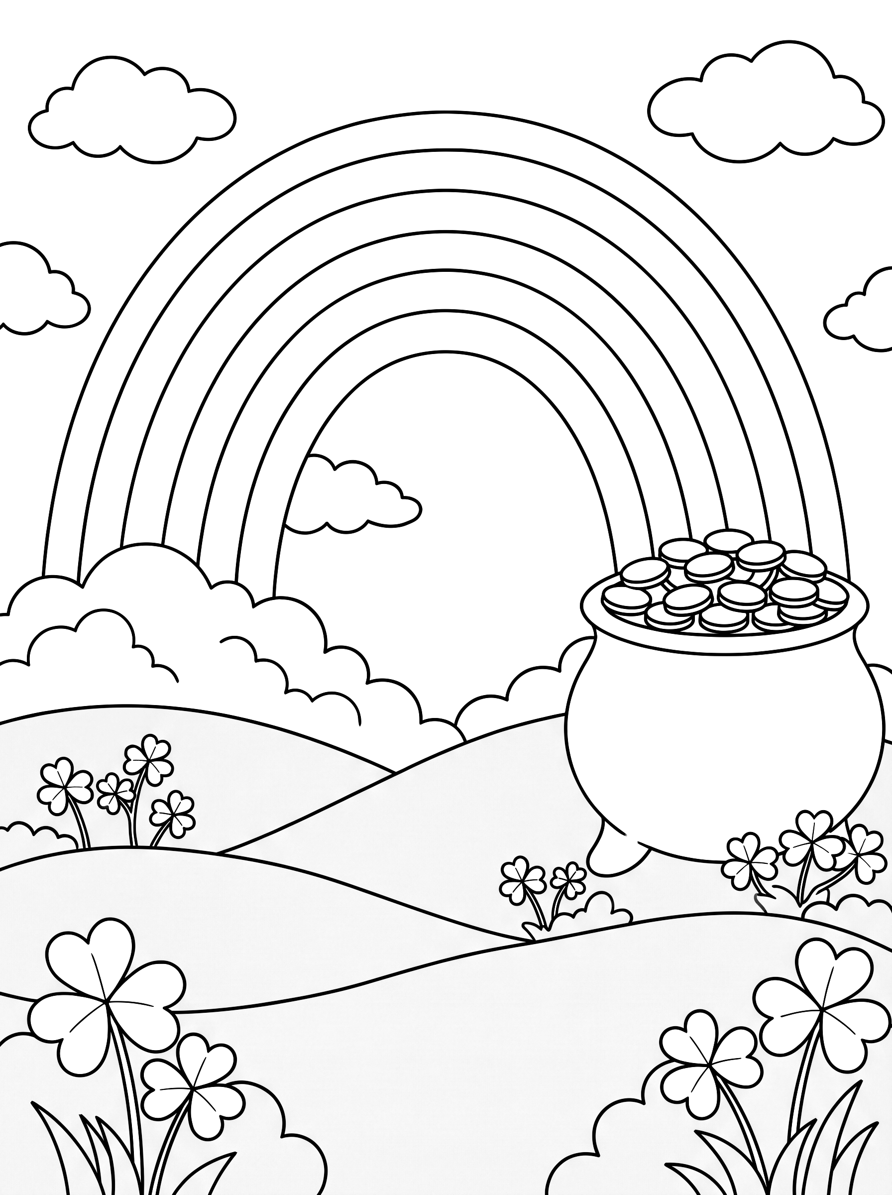 End of the rainbow coloring page to print