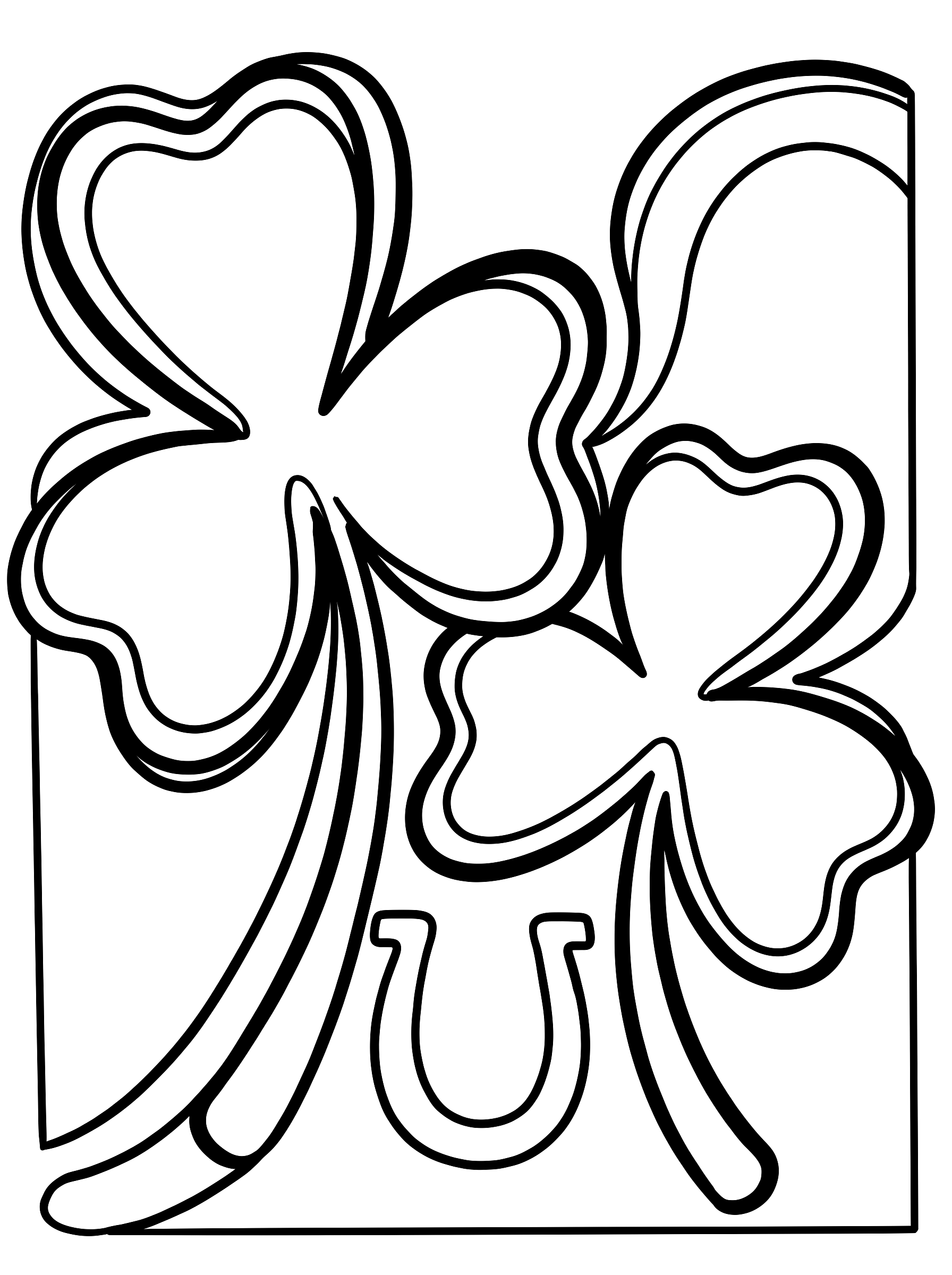 Shamrocks coloring page to print