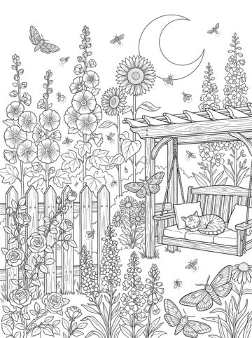 Firefly evening coloring page