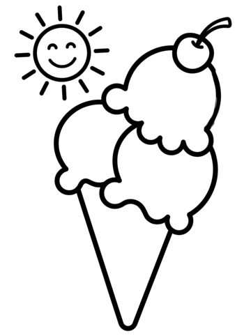 Ice cream cone coloring page