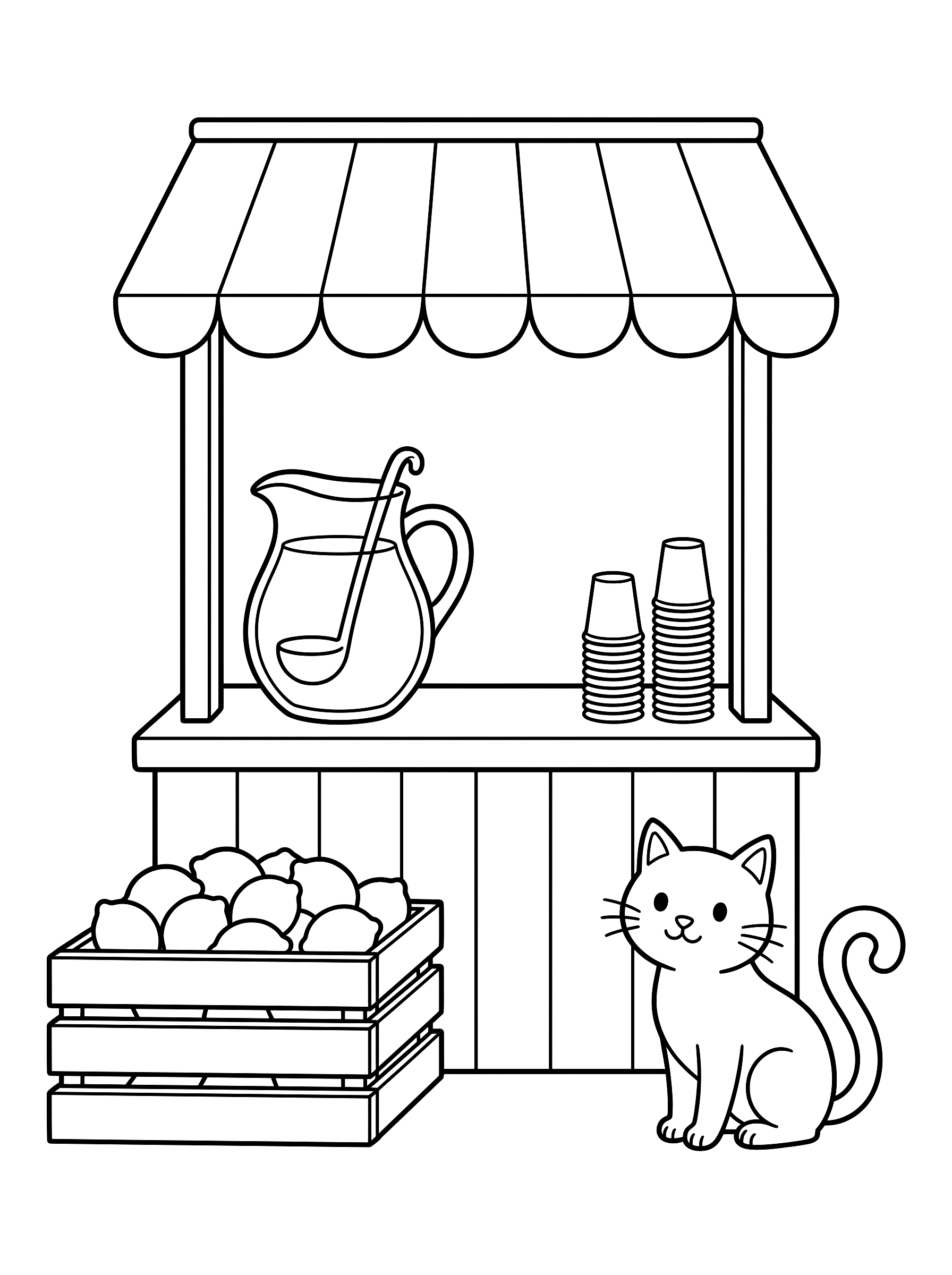 Lemonade stand coloring page to print