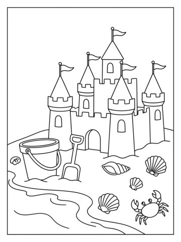 Sandcastle coloring page