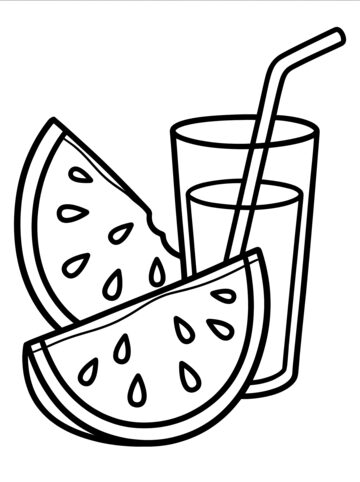 Watermelon slices coloring page