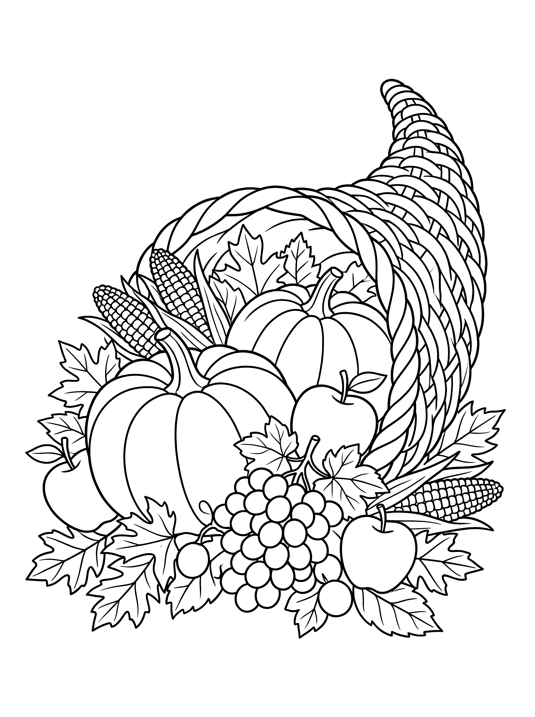 Cornucopia coloring page to print