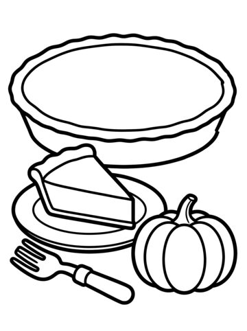 Pumpkin pie coloring page