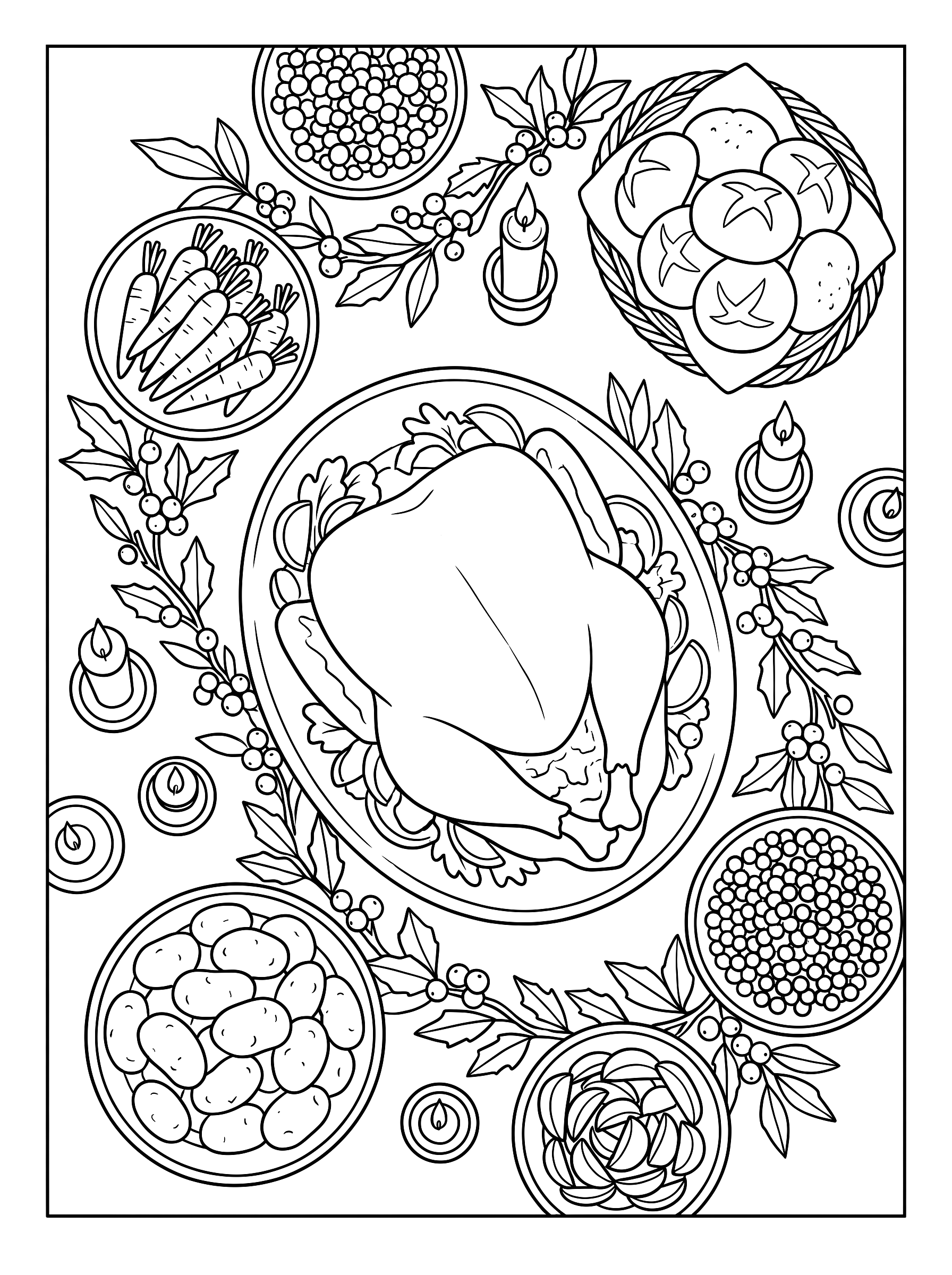The table from above coloring page to print