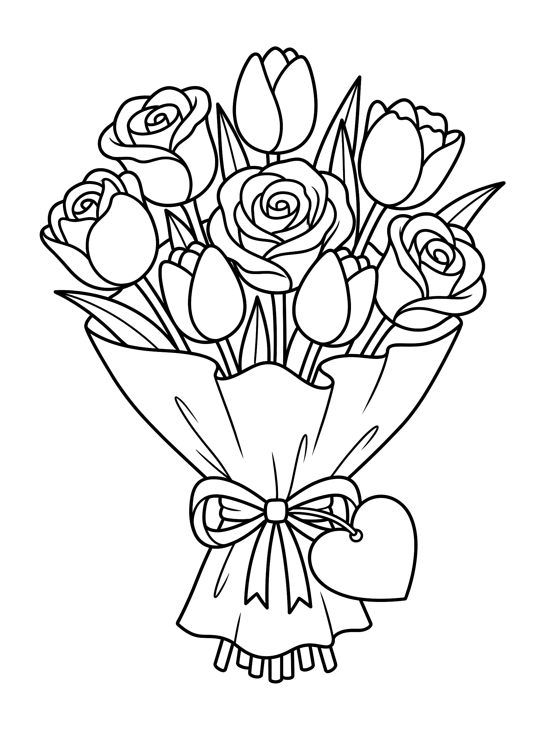 Bouquet coloring page to print