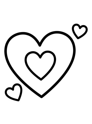 Big hearts coloring page