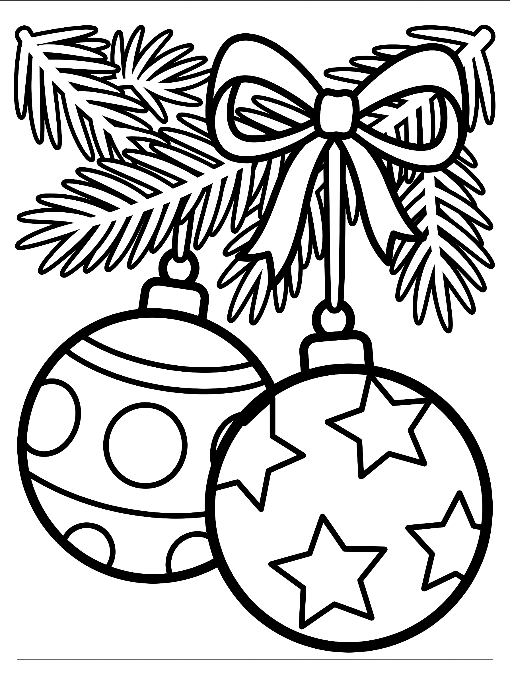 Two baubles coloring page to print
